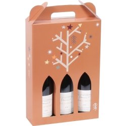 Vinæske, 3 flasker, Juletræ