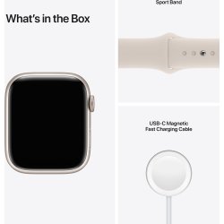 Apple Watch Series 7 (GPS+4G), 45mm, stjerneskær