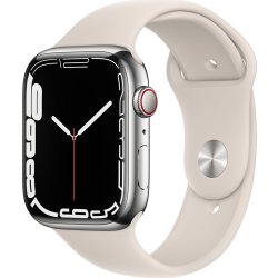 Apple Watch Series 7 (GPS+4G), 45mm, sølv, sport