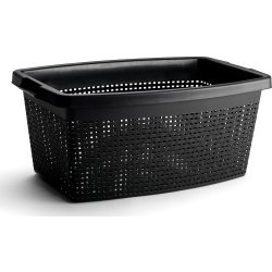 Tvättkorg | Rotting| Svart | 40 l