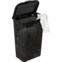 Tvättkorg rotting | 50 l | Svart