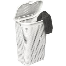 Tvättkorg rottinglook | 50 l | Vit