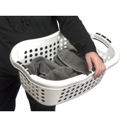 Tvättkorg | Ergonomisk | Vit | 45 l