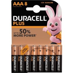 Duracell Plus AAA LR03 Batteri, 8 stk