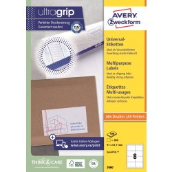 Avery Universaletiketter | 97 x 67,7 mm | 800 st.
