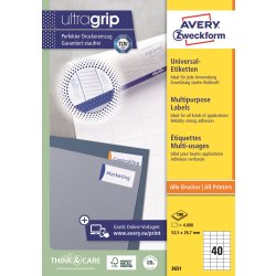 Avery Universaletiketter | 52,5x29,7 mm | 4000 st.