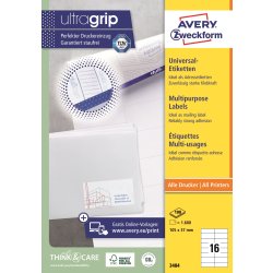 Avery Universaletiketter | 105 x 37 mm | 1600 st.