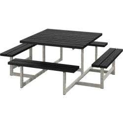 Plus Picknick bänkset | RePlast | Svart | 200 cm