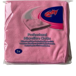 Mikrofiberduk | 40 x 40 cm | Rosa | 5 st
