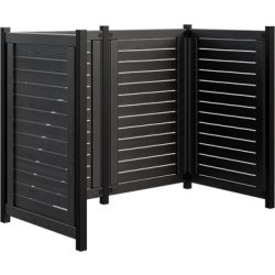 Plus Lund avfallsskjul, 165x85x124 cm, svart