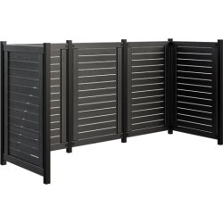 Plus Lund avfallsskjul, 245x85x124 cm, svart