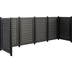 Plus Lund avfallsskjul, 245x85x124 cm, svart