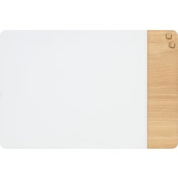 NAGA Glassboard tavle m. oak veneer 60x80 cm, hvid
