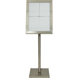 Securit informationsdisplay 4 x A4, rostfritt stål
