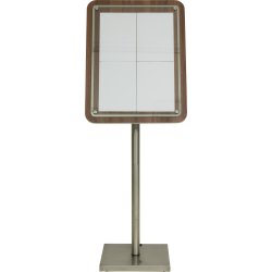 Informationsdisplay Securit Stativ 4xA4 Valnöt