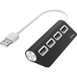 HAMA Hub USB-A 2.0 4x Porte, sort
