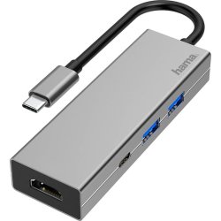 HAMA Hub USB-C 4x portar inkl. HDMI