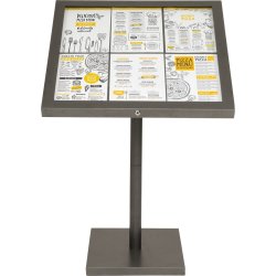 Informationsdisplay Securit Med stativ 6xA4 Svart