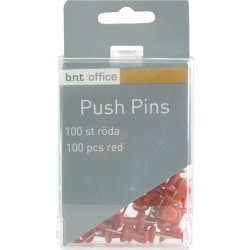 Office Push Pins | Rød | 100 stk.