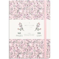Burde Notebook Deluxe | A5 | Rosa blommor