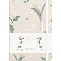 Burde Deluxe Notesbog, A5, linjeret, floral