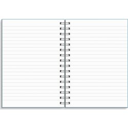 Burde Notesbog, A5, linjeret, blue