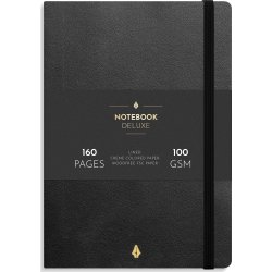 Burde Deluxe Notesbog, A5, linjeret, black