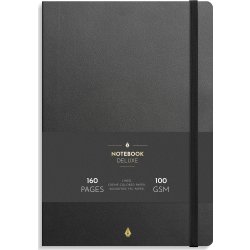 Burde Deluxe Notesbog, B5, linjeret, black