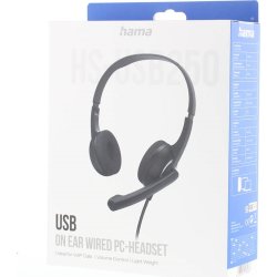HAMA Headset On-Ear HS-USB250 V2, sort
