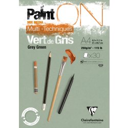 Clairefontaine PaintON Tegneblok | Grey Green | A4