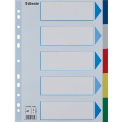 Flikregister Esselte A4 5 flikar Plast