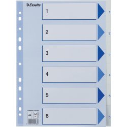 Register Esselte A4 1-6 Plast Vit