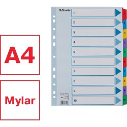 Esselte Mylar Register | A4 | Karton | 1-10