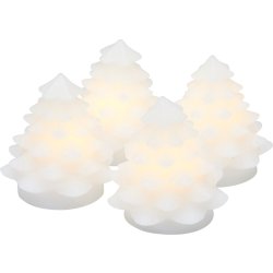 Sirius Carla Mini Juletræ, LED, H7 cm, Hvid, 4 stk