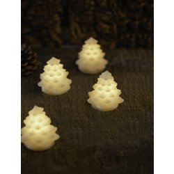 Sirius Carla Mini Juletræ, LED, H7 cm, Hvid, 4 stk