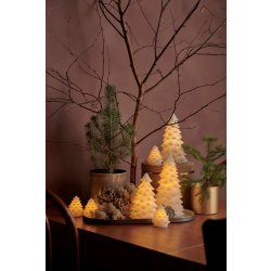 Sirius Carla Mini Juletræ, LED, H7 cm, Hvid, 4 stk