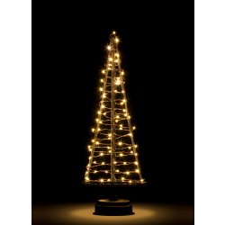 Juletræ m/ 85 LED lys, Sort, H 42 cm 