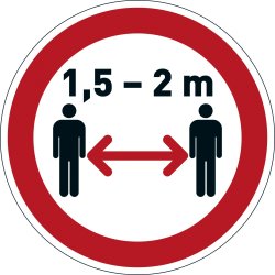 Durable Skylten "Håll avstånd" | Avtagbar
