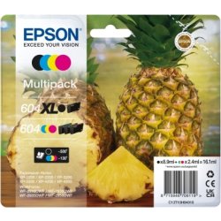 Epson T604XL Sort + T604 Farver, sampak