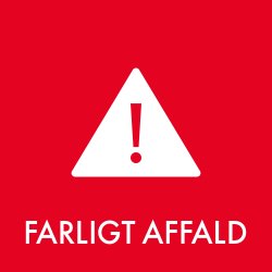 Affaldspiktogram 12x12cm selvklæb, Farligt Affald