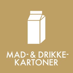 Affaldsklistermærke | Mad & Drikkekartoner | Brun