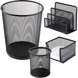 Office-set, trådnät, svart