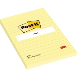 Post-it Notes | 102x152 mm | Linjeret | Gul
