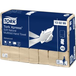 Tork H2 Adv. Soft Håndklædeark Natur Z-fold, 21 pk