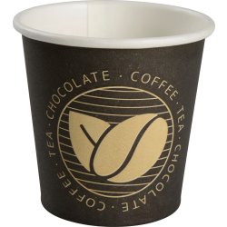 Pappersmugg Svart med kaffebönor10 cl