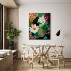 Billede Flowers Abstract, lærred, 60x80 cm