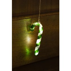 Sirius Hannah Sukkerstang, LED, H14 cm, Grøn/hvid