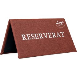 Bordskilt | Reserverat | Eget tryk | Brun