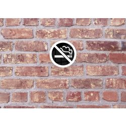 Skilt | Rygning Forbudt | Ø10 cm | Sort