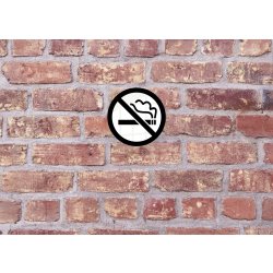 Skilt | Rygning Forbudt | Ø10 cm | Hvid